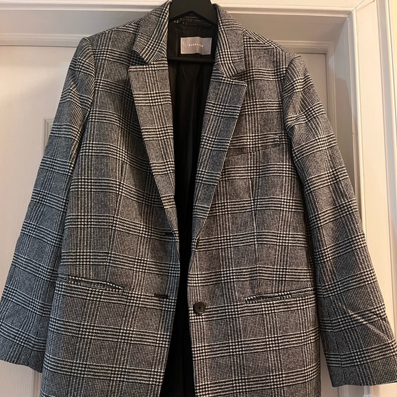 EVERLANE Black and White Plaid Blazer - Picture 1 of 9